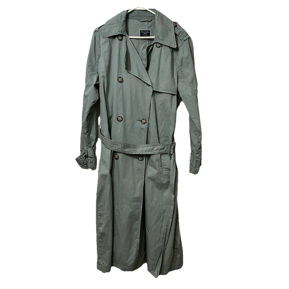 Abercrombie & Fitch Women's Green Blue Cargo Unitality Jacket Pockets Trench XL
